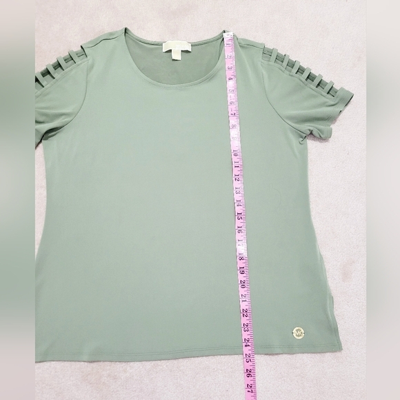 Michael Michael Kors Womens Top Size Large Olive Green Ladder-Cut Sleeve Detail - Picture 8 of 11